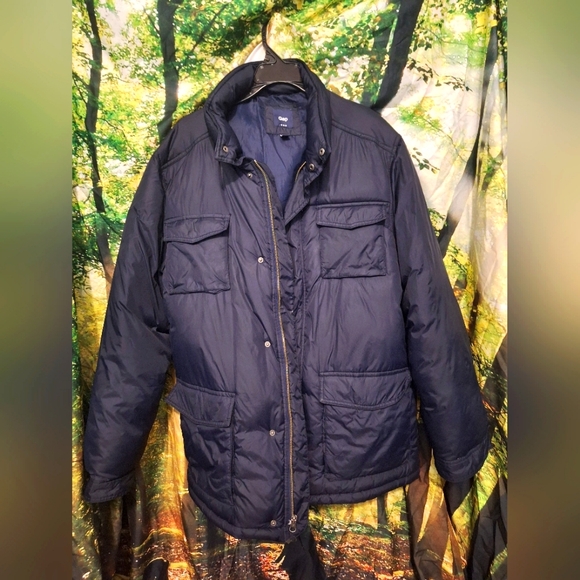 Navyblue four pocket GAP puffy jacket - Picture 1 of 9